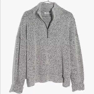 Madewell Marled Half Zip Sweater Size M